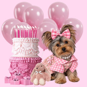 Pretty in Pink Yorkshire Terrier Wall Art,Printable Digital Wall Art,4 Designs