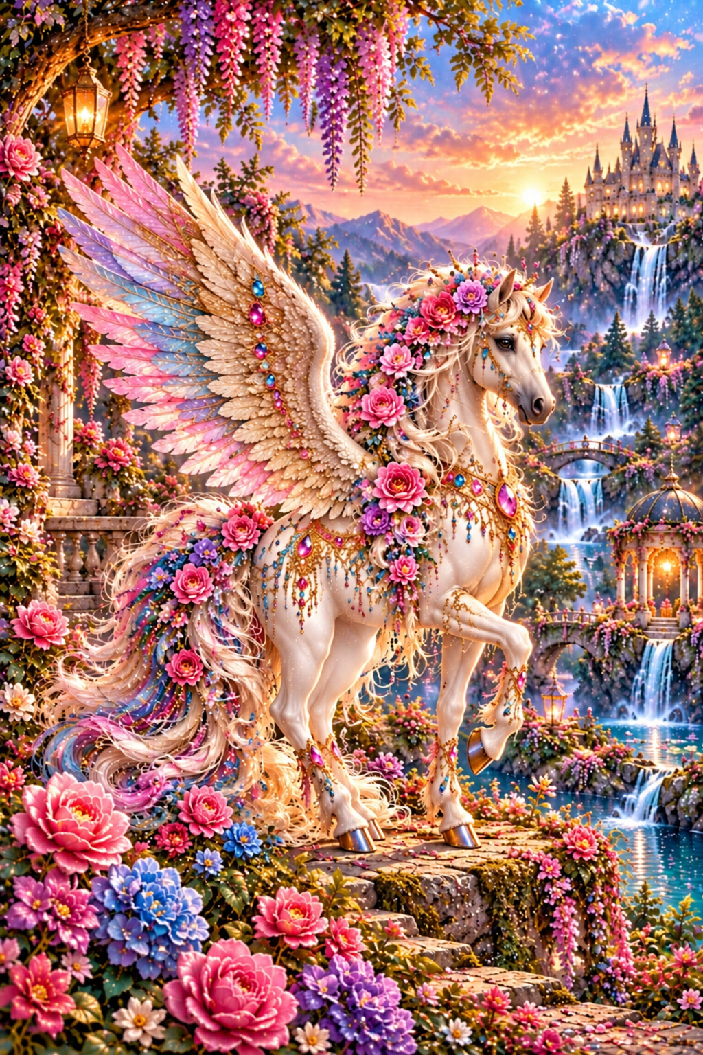 Pegasus Printable Wall Art Set of 2, Fantasy Unicorn Digital Download