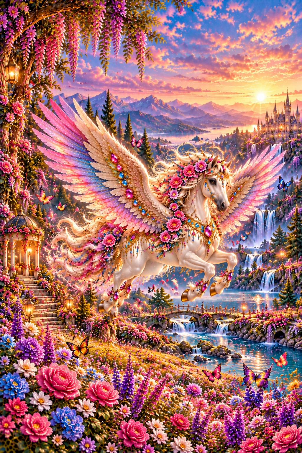 Pegasus Printable Wall Art Set of 2, Fantasy Unicorn Digital Download