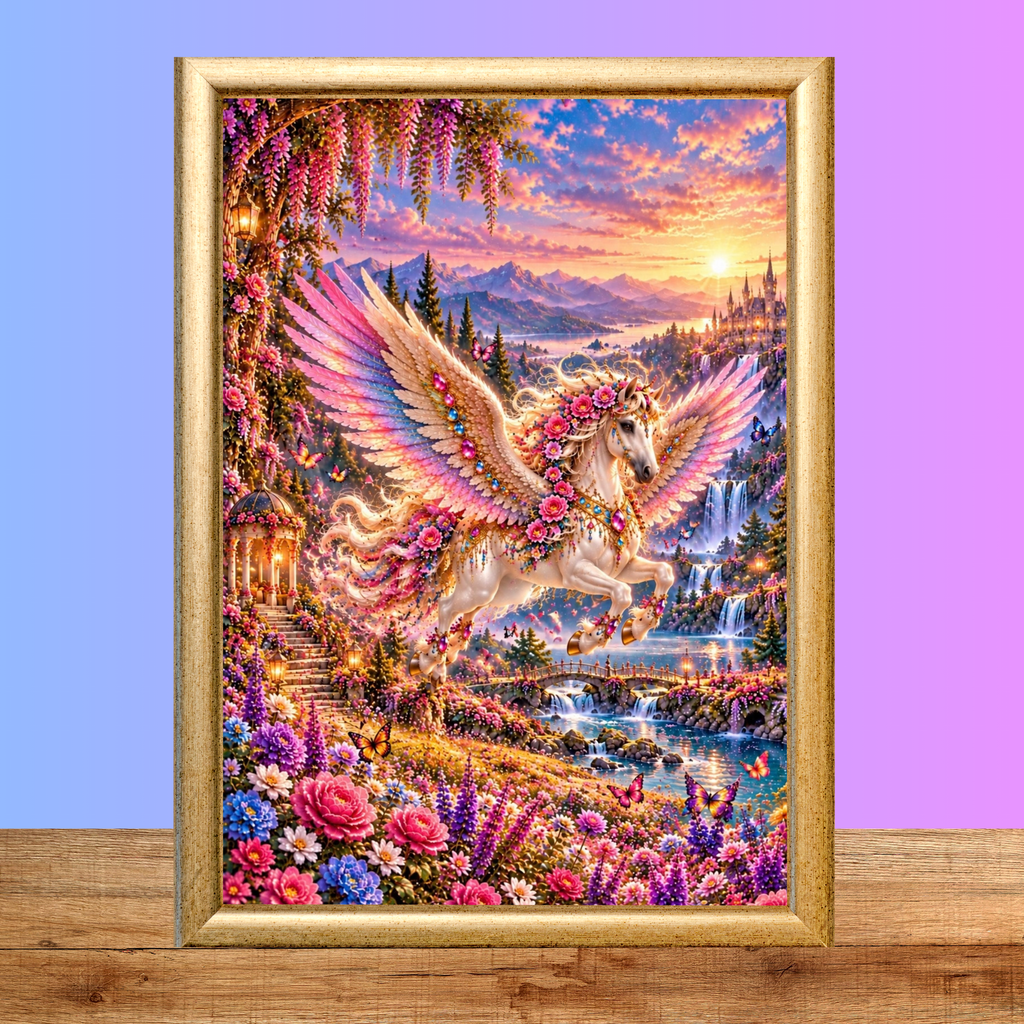 Pegasus Printable Wall Art Set of 2, Fantasy Unicorn Digital Download