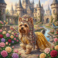 Fairytale Yorkshire Terrier in Yellow,Instant Digital Download