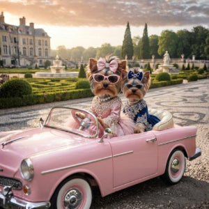 5-Piece Yorkie Printable Wall Art Bundle,Pink,Digital Download