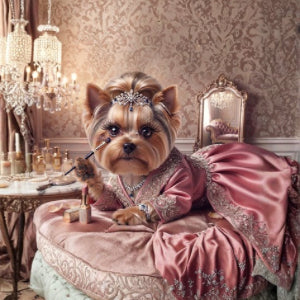 5-Piece Yorkie Printable Wall Art Bundle,Pink,Digital Download