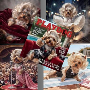 Marilyn Monroe Yorkie Wall Art,5 Designs,All sizes,Printable Art,Hollywood