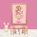 Vintage Girl Holding Bunny Printable Wall Art