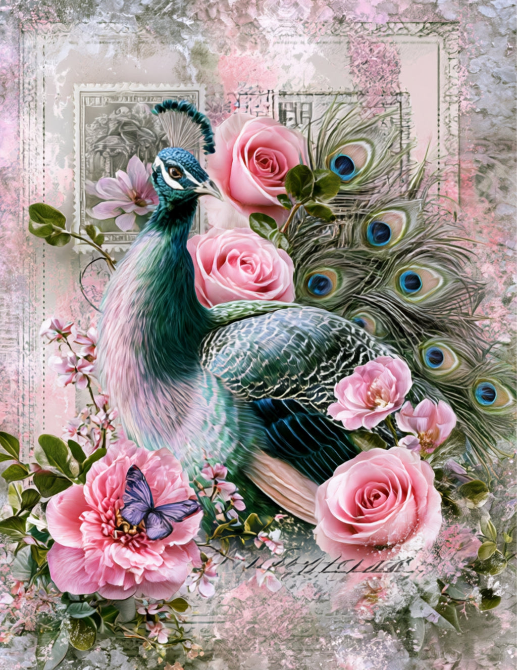 Peacock Wall Art Set of 4 Printable Digital Download