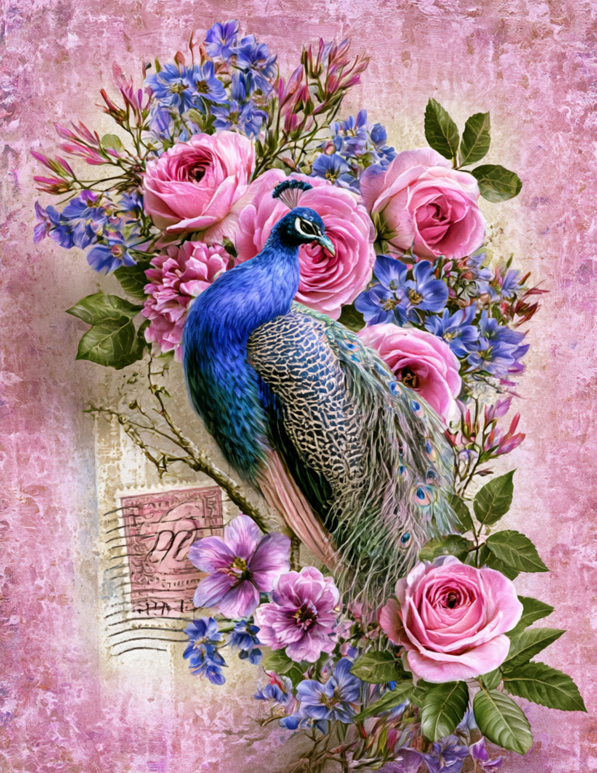 Peacock Wall Art Set of 4 Printable Digital Download