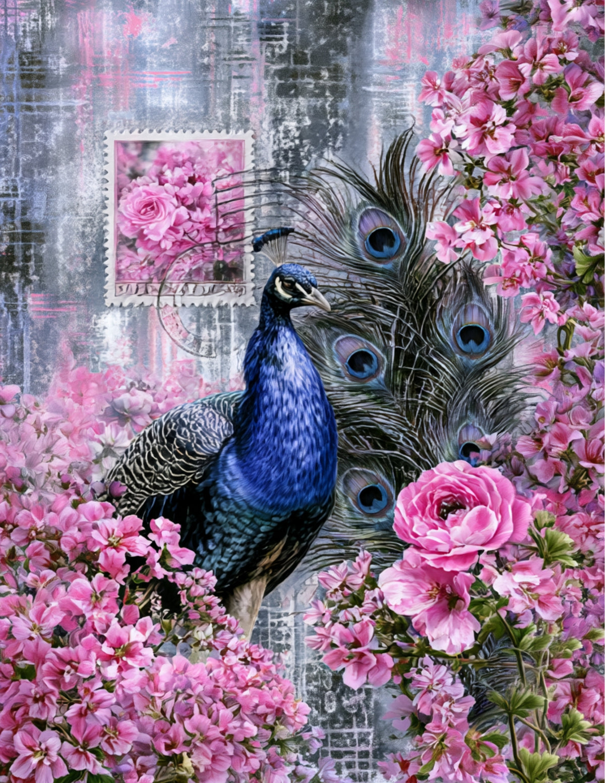Peacock Wall Art Set of 4 Printable Digital Download