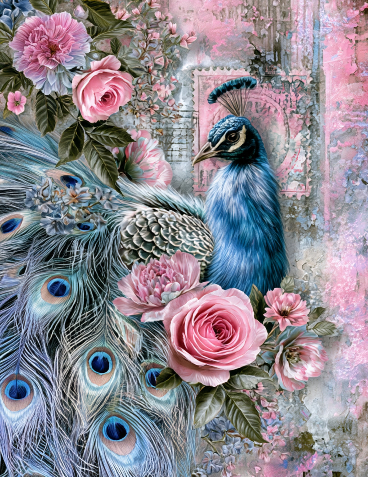 Peacock Wall Art Set of 4 Printable Digital Download