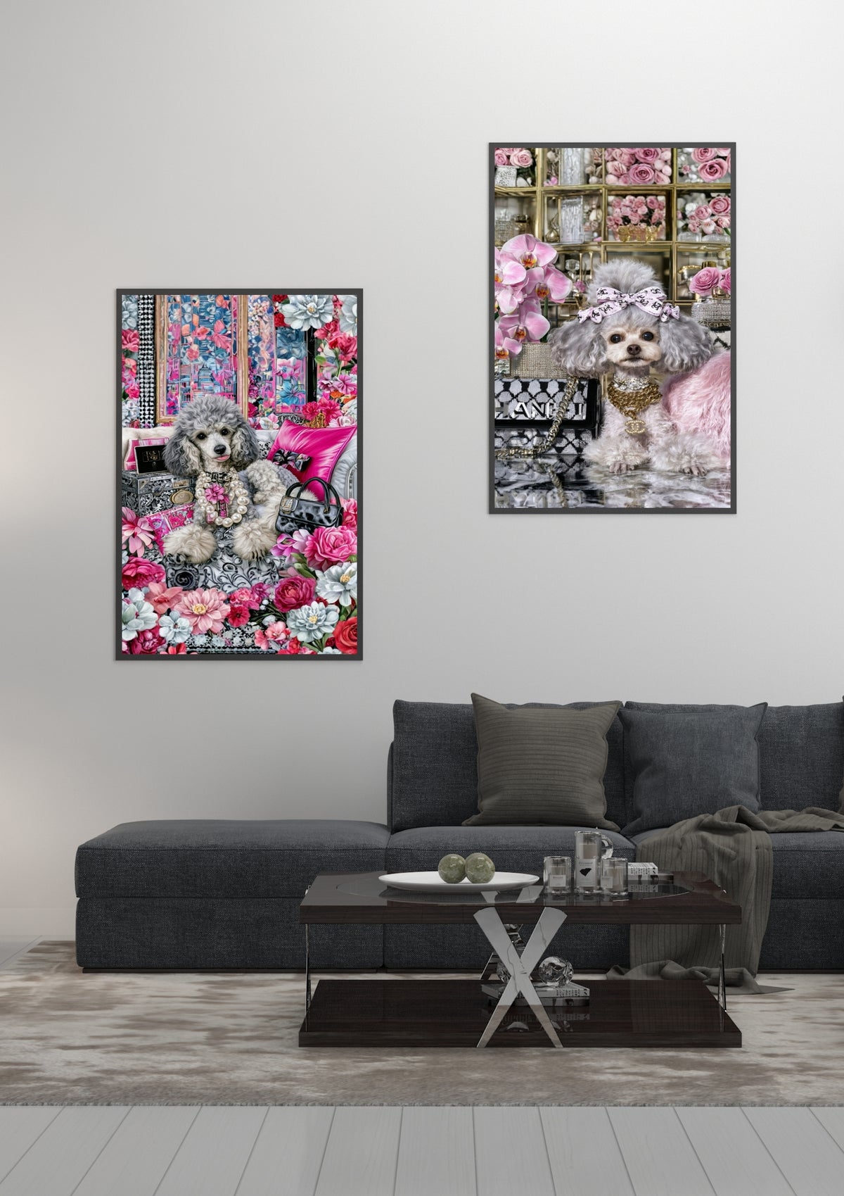 Poodle Wall Art Set of 2 Glamorous Poodle Printable Art Digital Download