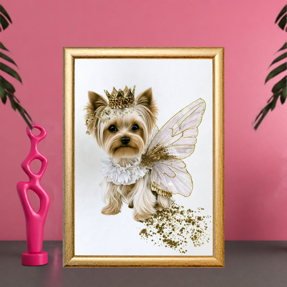 Royal Fairy Yorkie Wall Art – Set of 3 Digital Prints