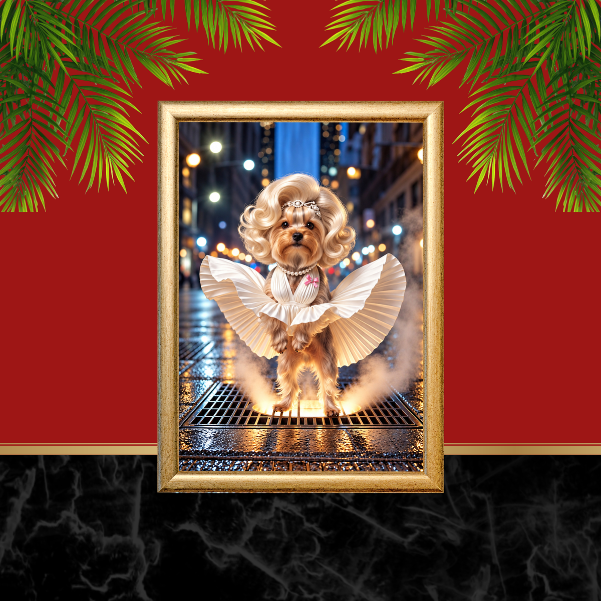 Marilyn Monroe Yorkie Dog Wall Art 4 Designs Digital Download