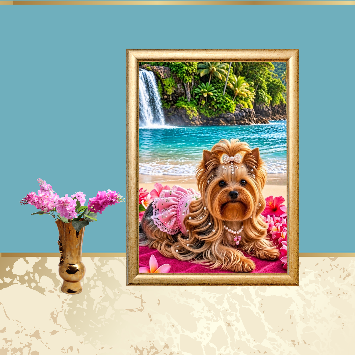 Set of 2 Yorkie Digital Downloads Printable Wall Art