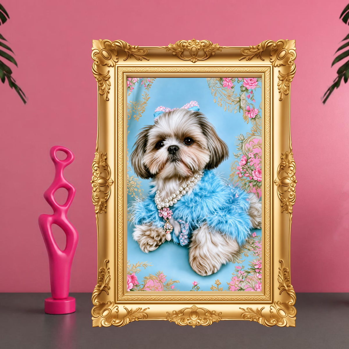 Luxury Shih Tzu Printable Dog Wall Art 4 Piece Digital Download