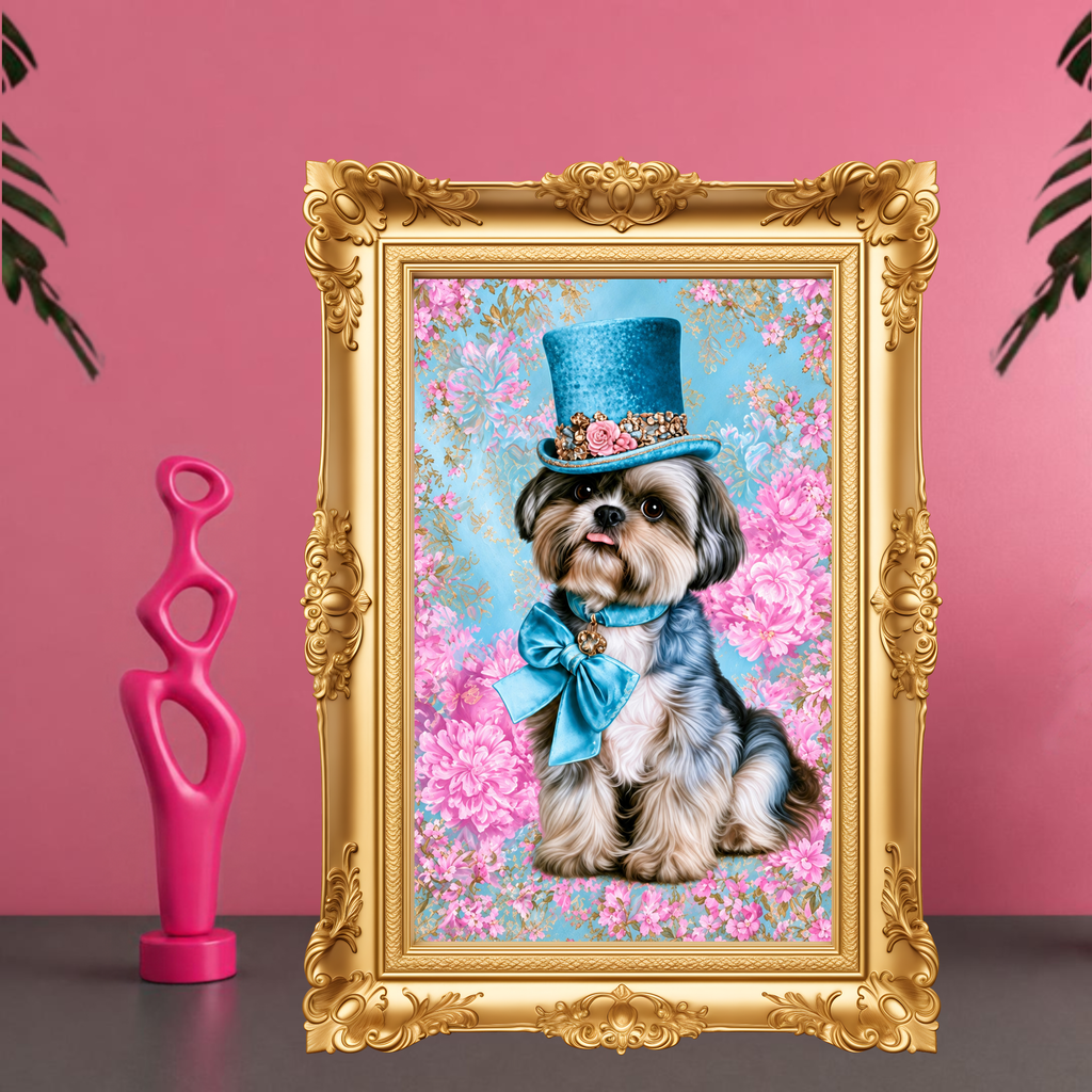 Luxury Shih Tzu Printable Dog Wall Art 4 Piece Digital Download