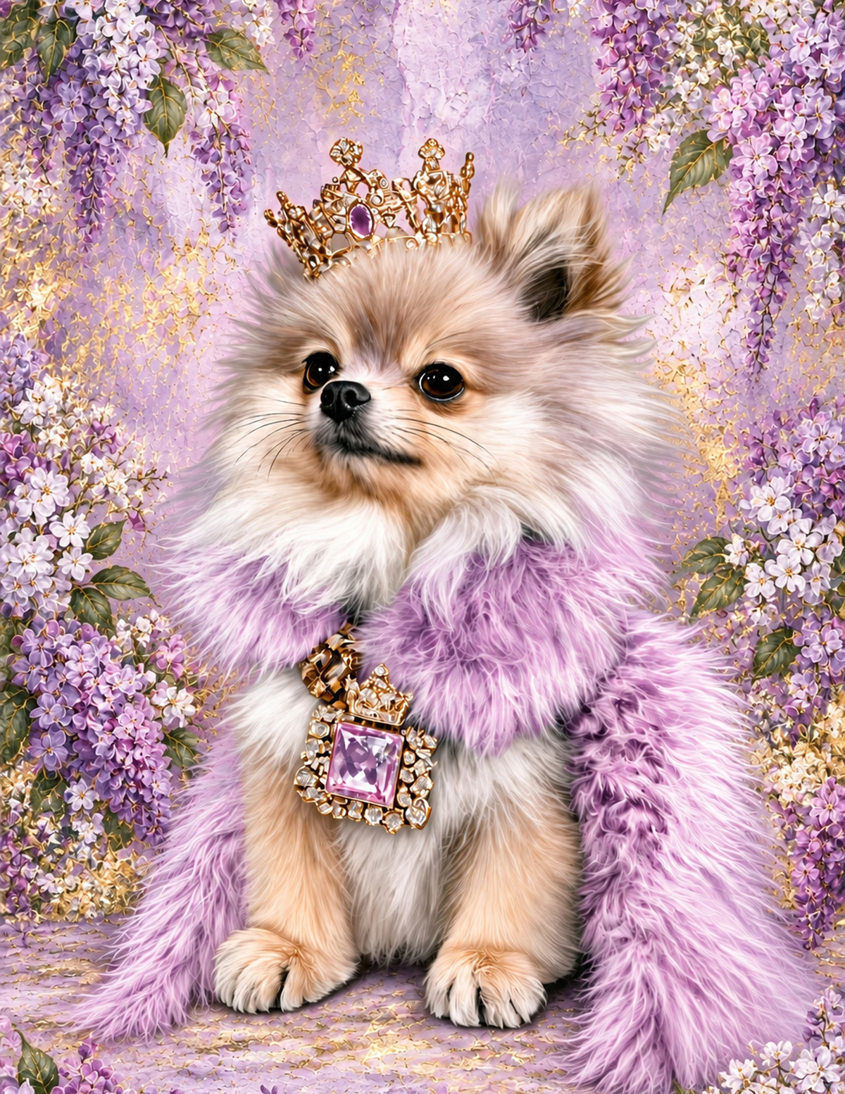 Pomeranian Printable Dog Wall Art 4 Piece Digital Download