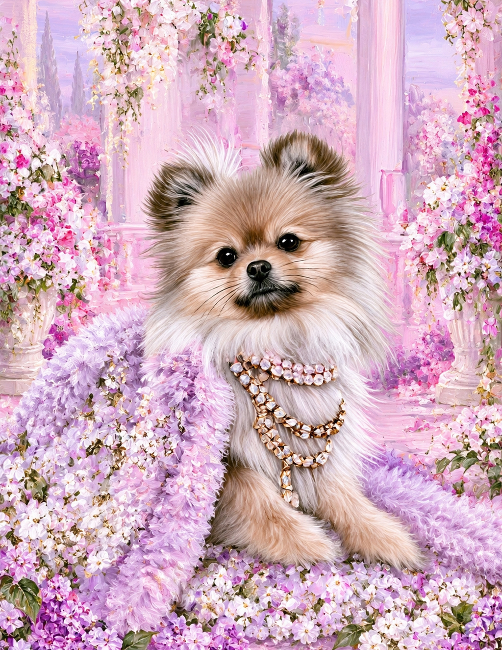 Pomeranian Printable Dog Wall Art 4 Piece Digital Download
