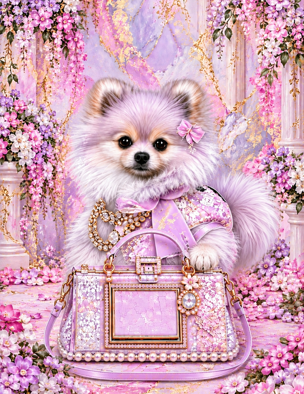 Pomeranian Printable Dog Wall Art 4 Piece Digital Download