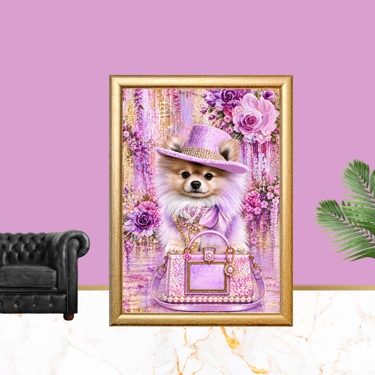 Pomeranian Printable Dog Wall Art 4 Piece Digital Download