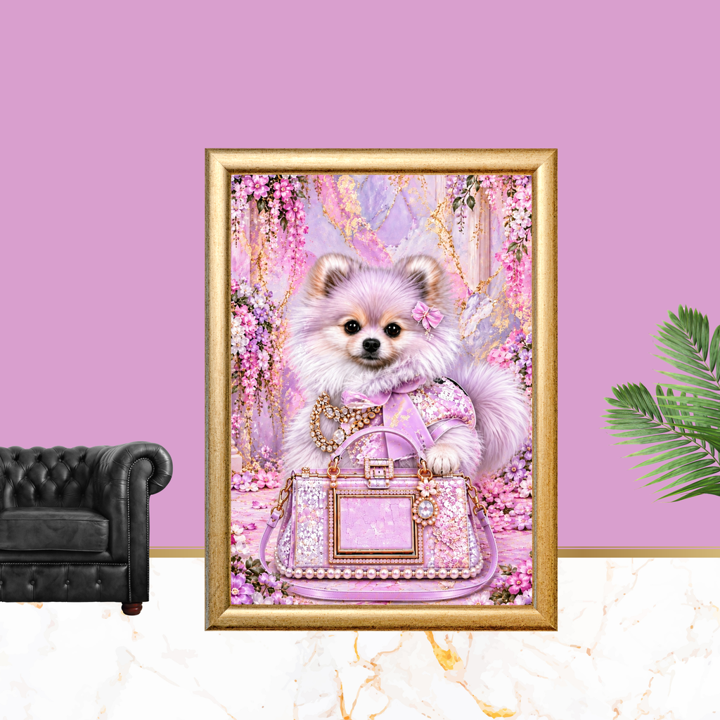 Pomeranian Printable Dog Wall Art 4 Piece Digital Download