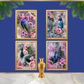Peacock Wall Art Set of 4 Printable Digital Download