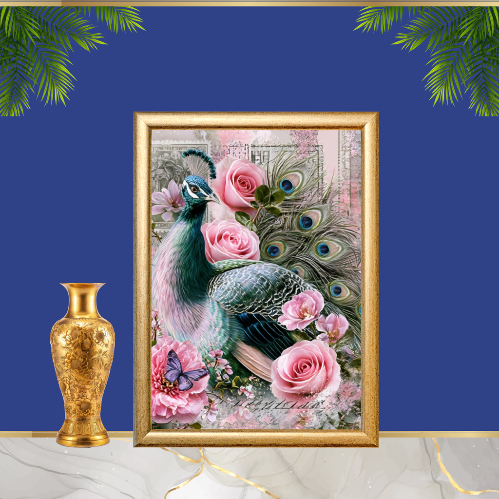 Peacock Wall Art Set of 4 Printable Digital Download