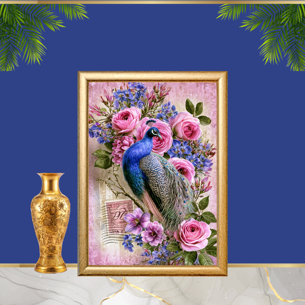Peacock Wall Art Set of 4 Printable Digital Download