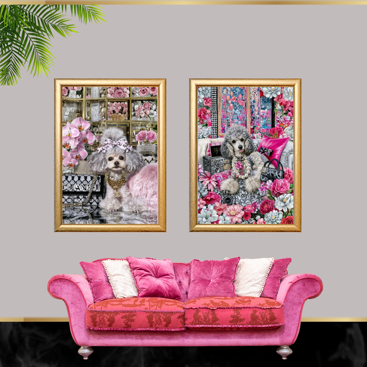Poodle Wall Art Set of 2 Glamorous Poodle Printable Art Digital Download