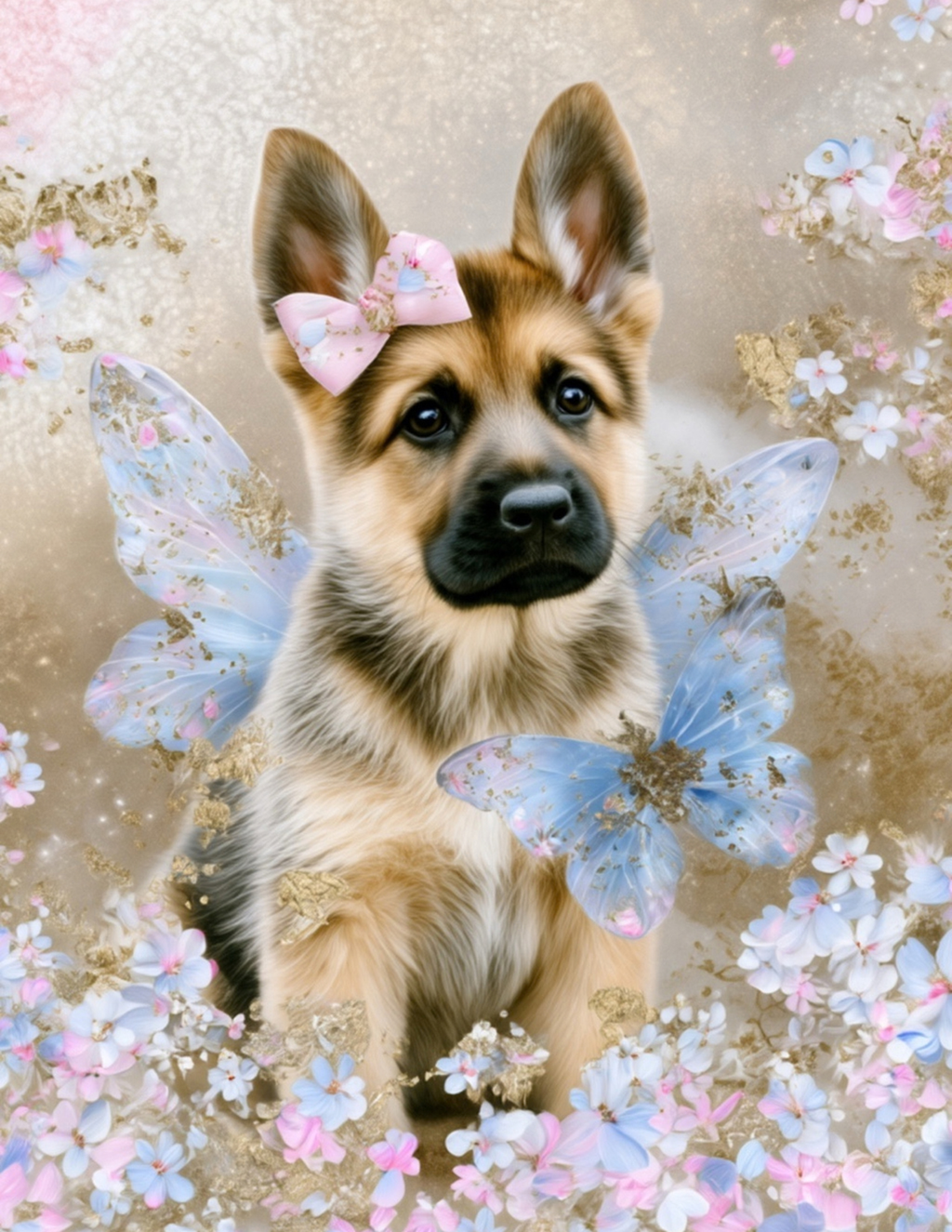 Wall Art German Shepherd Fairy 2 Designs Printable Digital Download