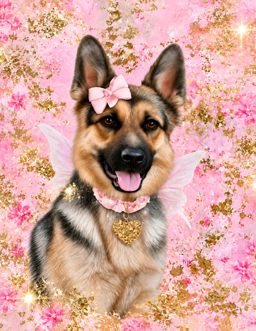 Wall Art German Shepherd Fairy 2 Designs Printable Digital Download