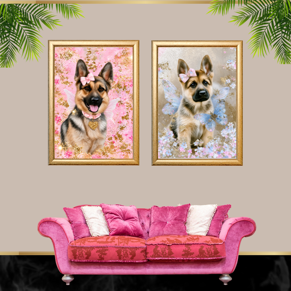 Wall Art German Shepherd Fairy 2 Designs Printable Digital Download