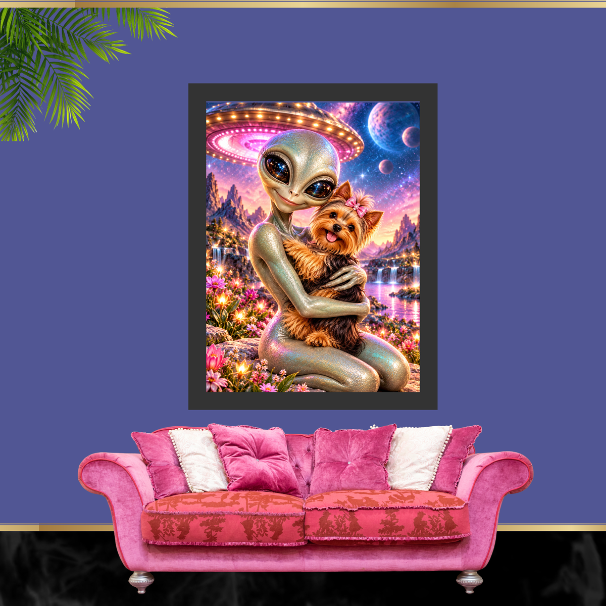 Alien & Yorkie Wall Art – Printable Digital Download