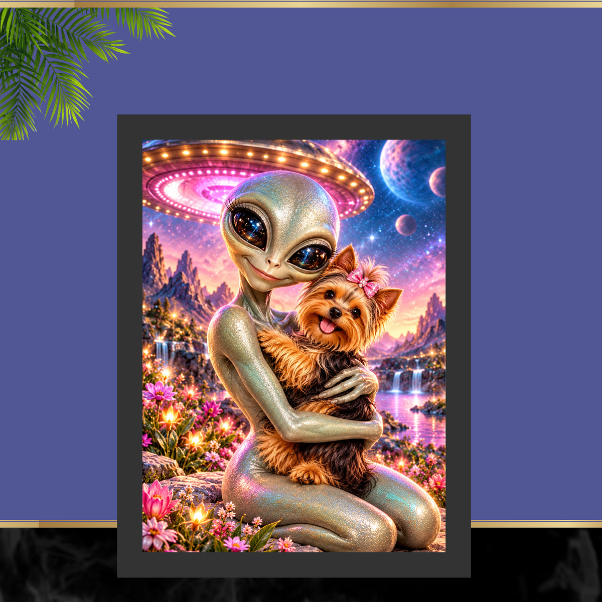 Alien & Yorkie Wall Art – Printable Digital Download