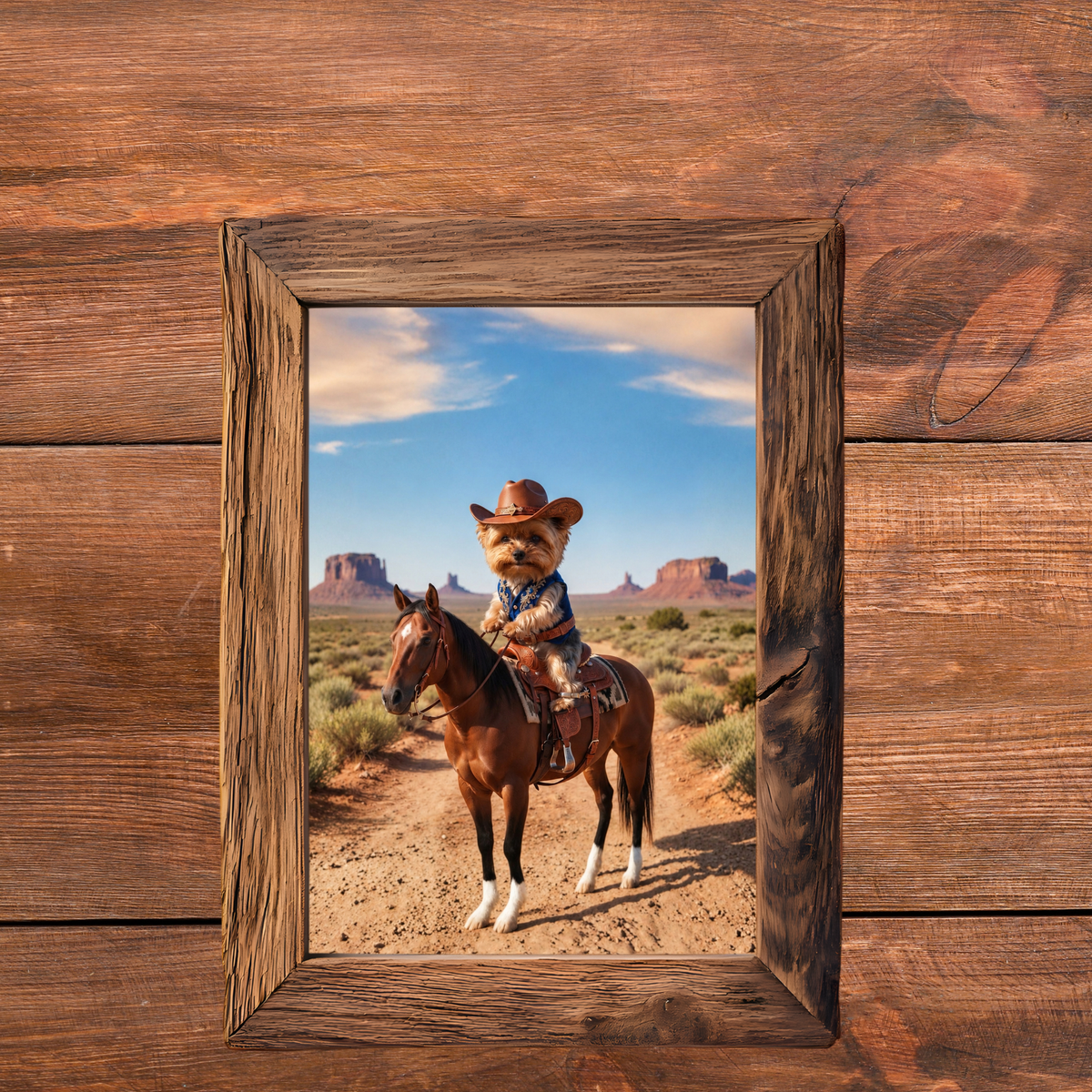 Old West Yorkie Dog Wall Art 2 Designs Printable Digital Download