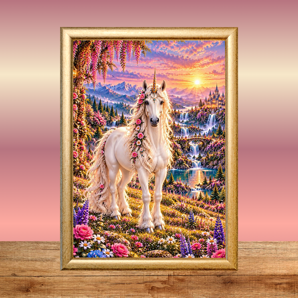 Unicorn Wall Art Set of 2 Pink Unicorn Digital Download