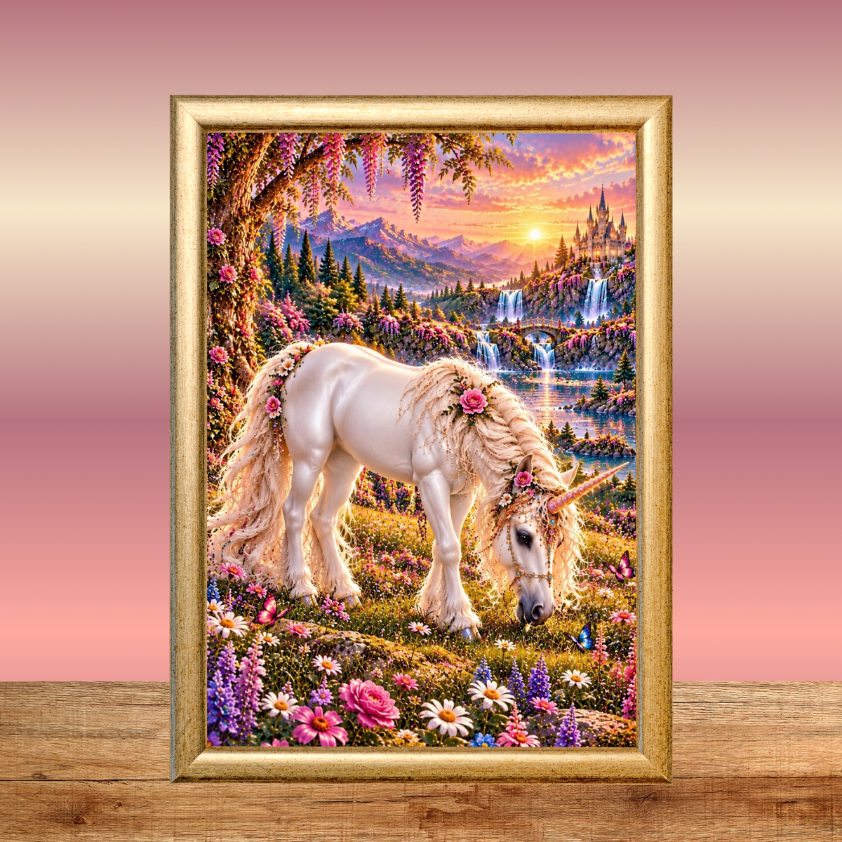 Unicorn Wall Art Set of 2 Pink Unicorn Digital Download