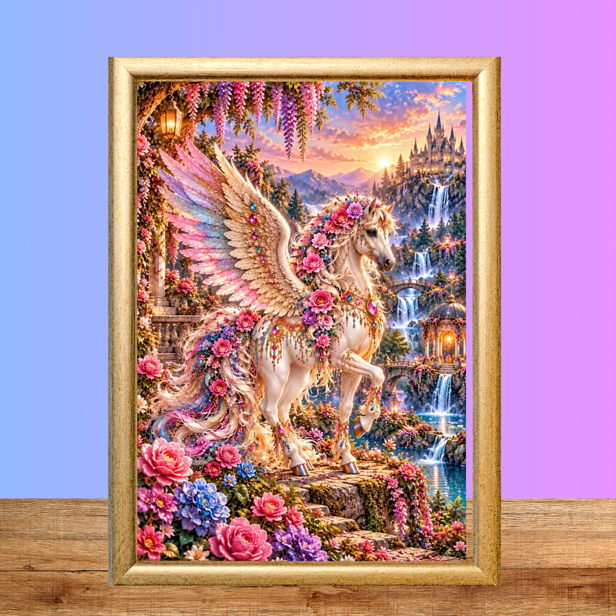 Pegasus Printable Wall Art Set of 2, Fantasy Unicorn Digital Download