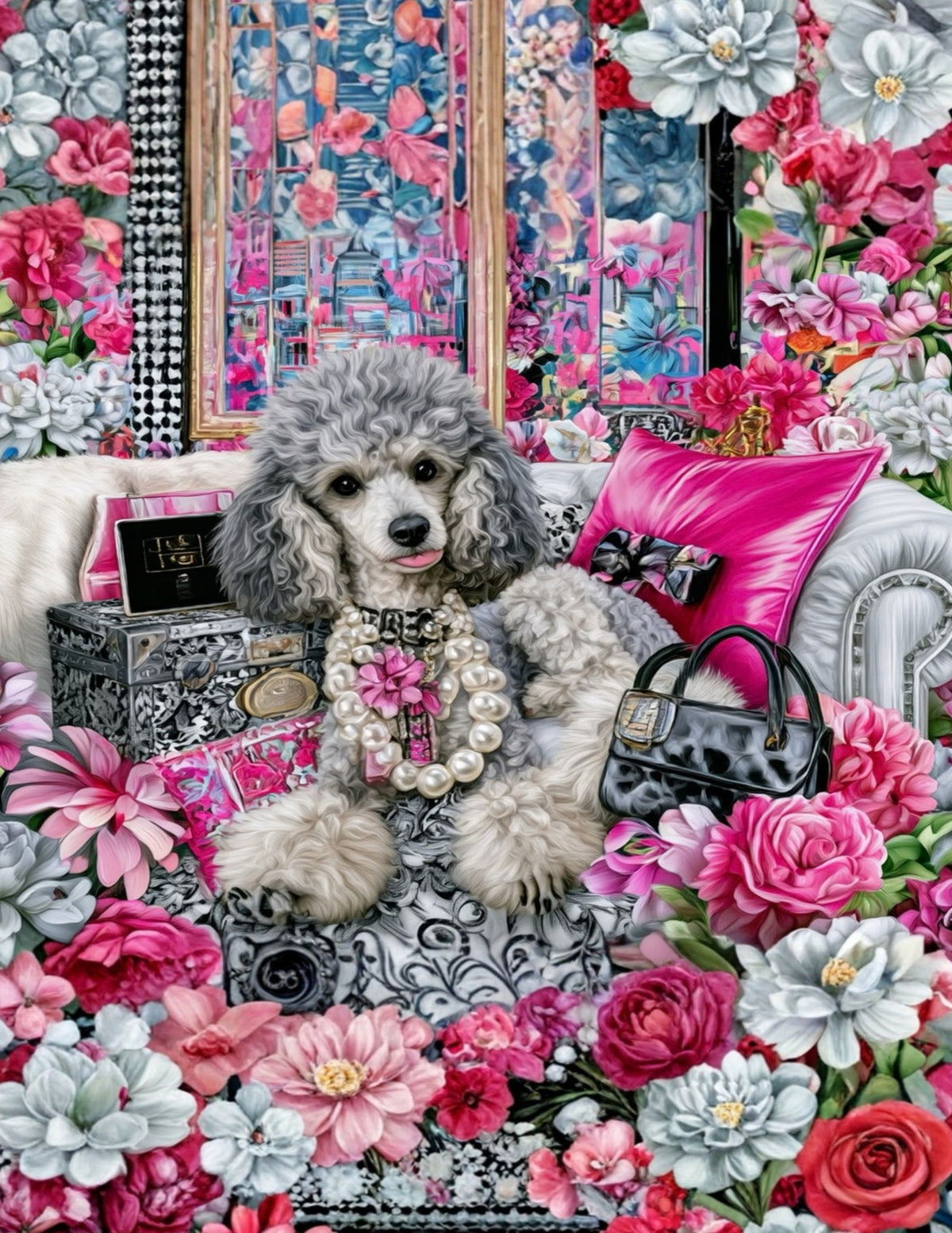 Poodle Wall Art Set of 2 Glamorous Poodle Printable Art Digital Download