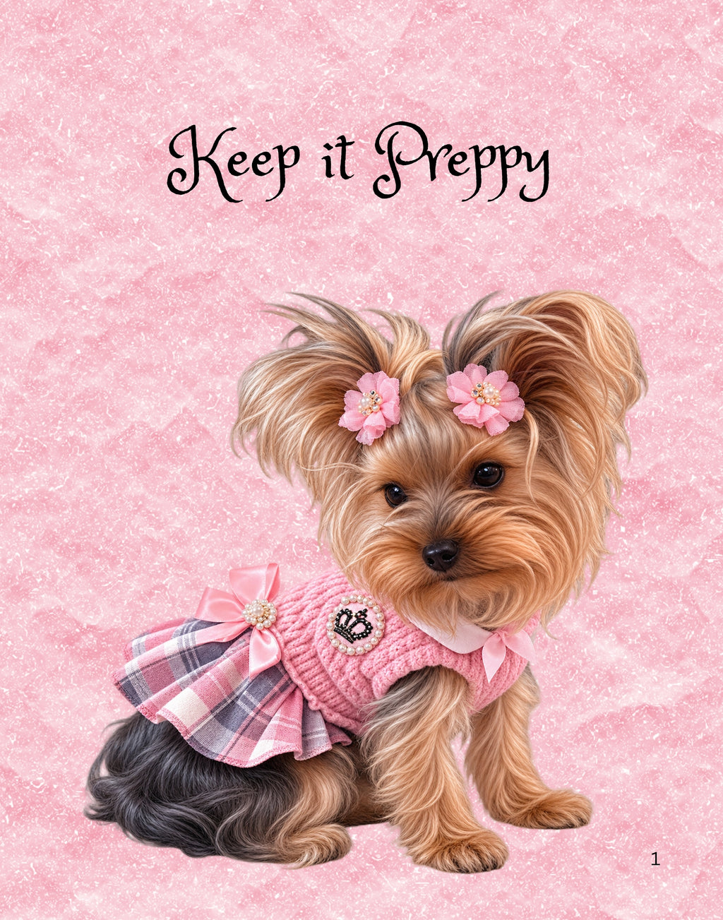 Pink Yorkshire Terrier Printable Wall Art Bundle-4 Designs/Cute Puppy Decor Digital Download