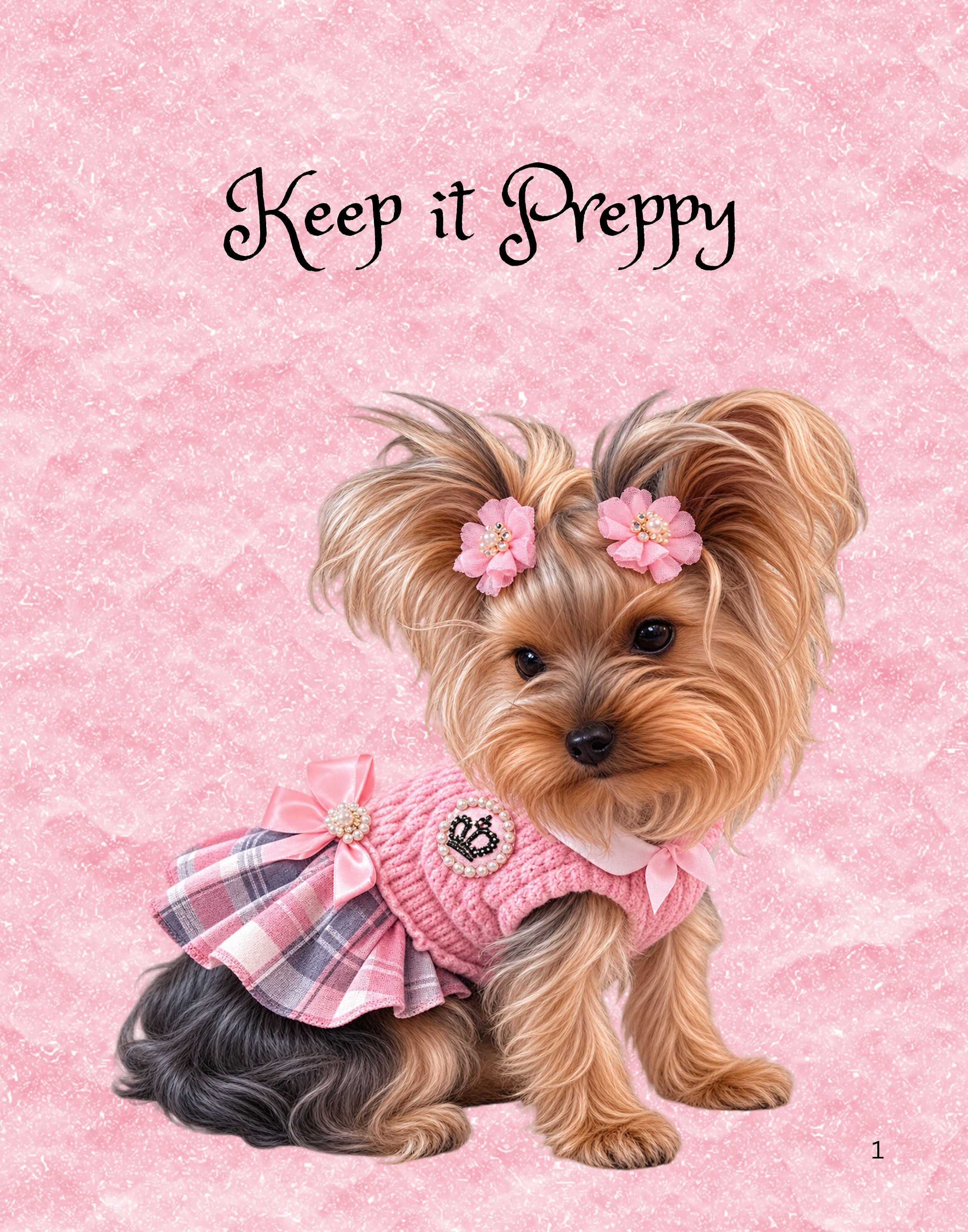 Pink Yorkshire Terrier Printable Wall Art Bundle-4 Designs/Cute Puppy Decor Digital Download