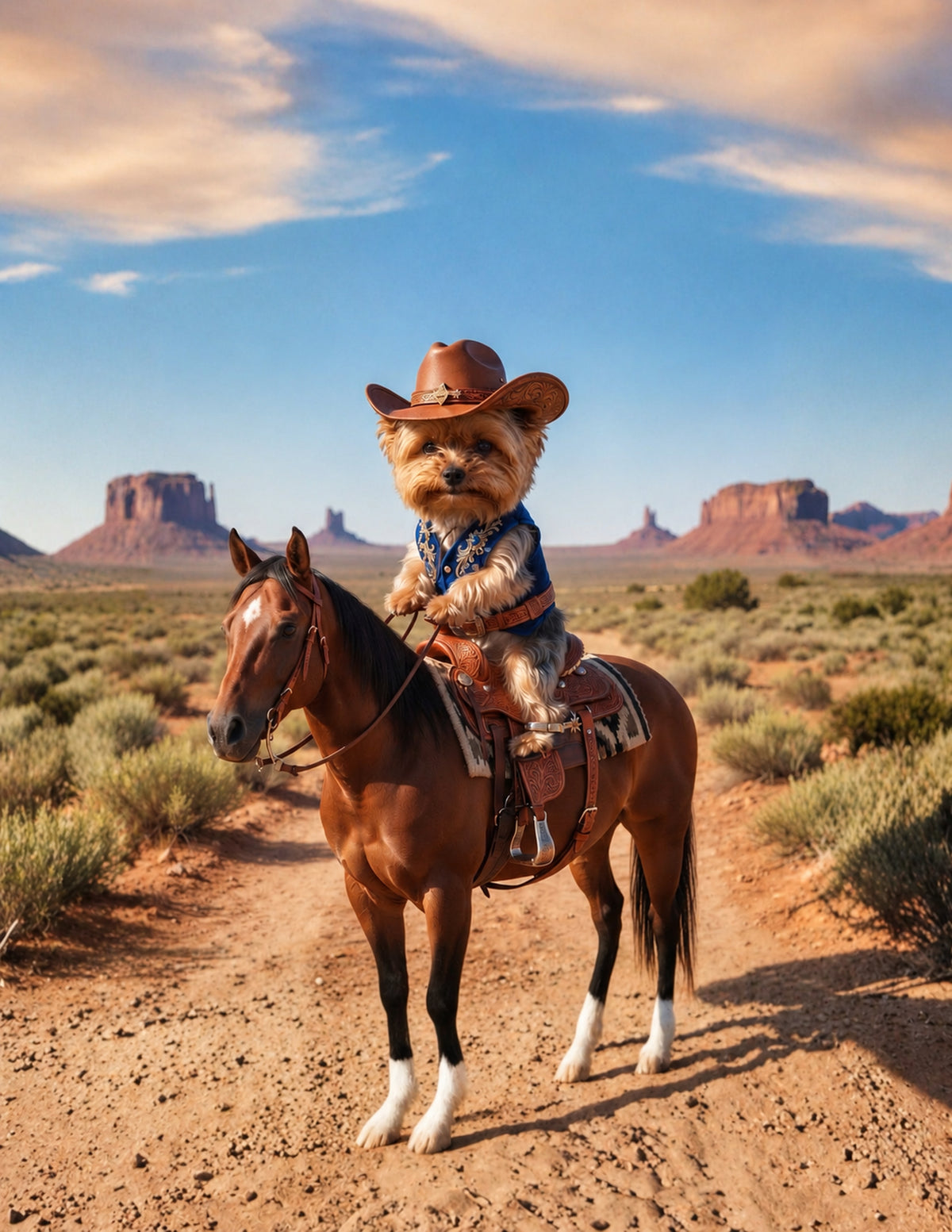 Old West Yorkie Dog Wall Art 2 Designs Printable Digital Download